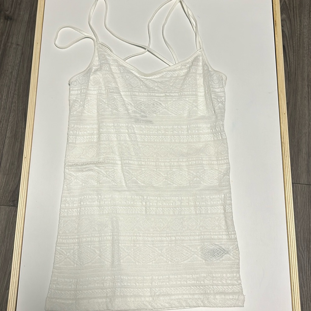 White lace front cami